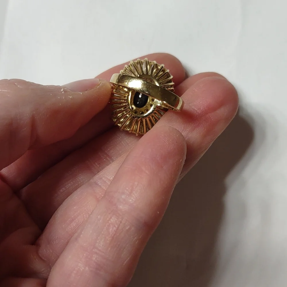 Levian 14kt yellow gold diamond blue sapphire ring - Picture 12 of 13